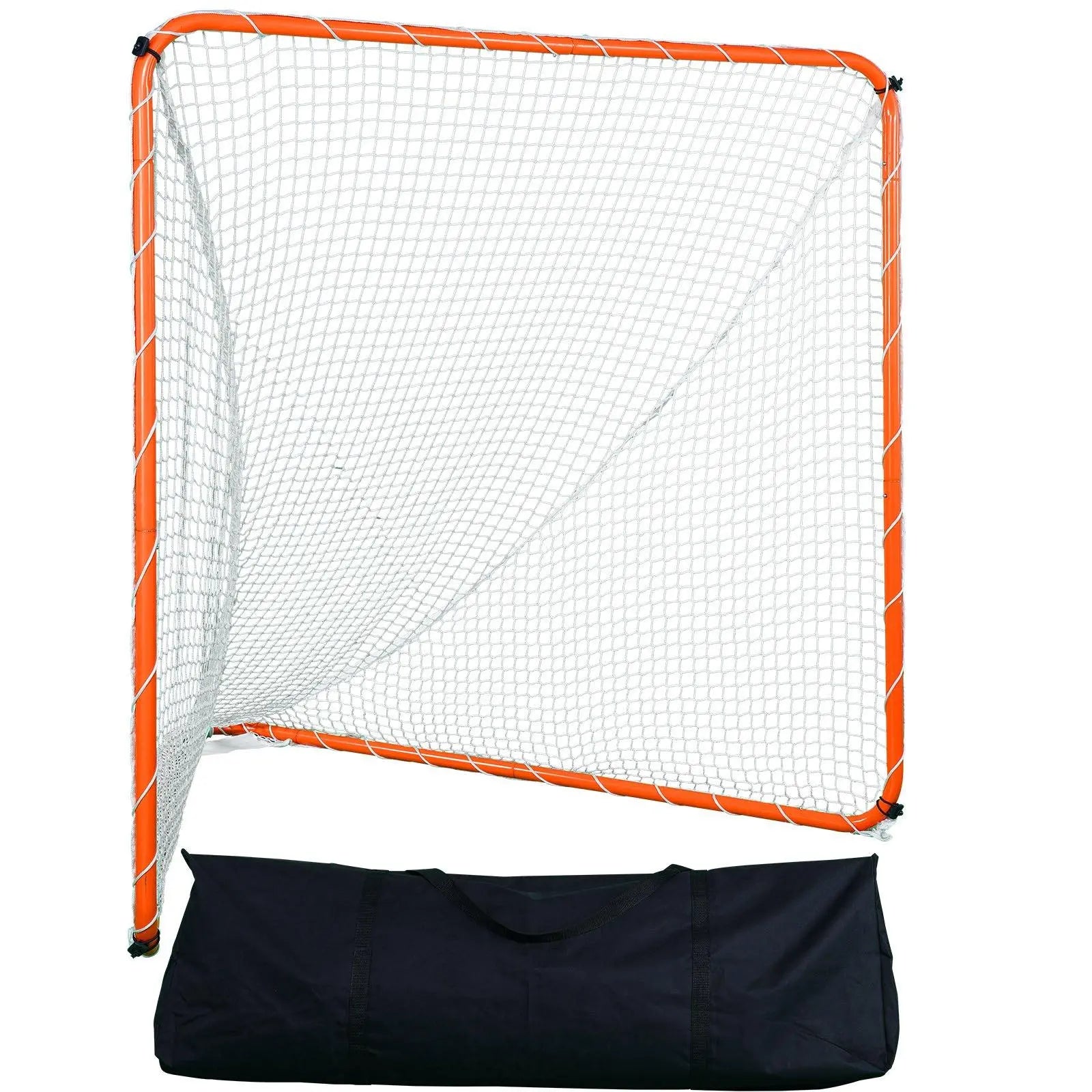 VEVOR Lacrosse Goal, 6' X 6' Lacrosse Net, Folding Portable Backyard Lacrosse Training Equipment, Steel Frame Training Net, Quick & Easy Setup Lacrosse Goal, Perfect for Adult Training, Orange