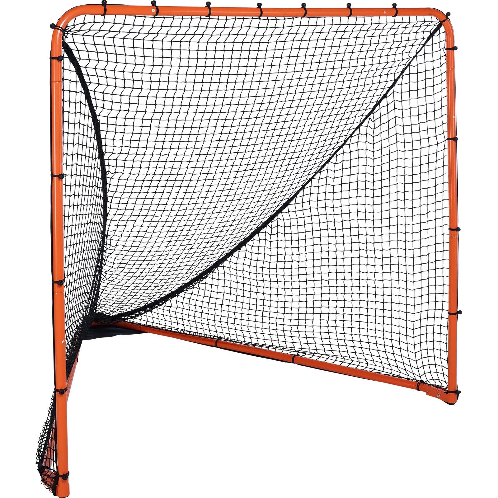 VEVOR Lacrosse Goal, 6' X 6' Lacrosse Net, Folding Portable Backyard Lacrosse Training Equipment, Steel Frame Training Net, Quick & Easy Setup Lacrosse Goal, Perfect for Adult Training, Orange