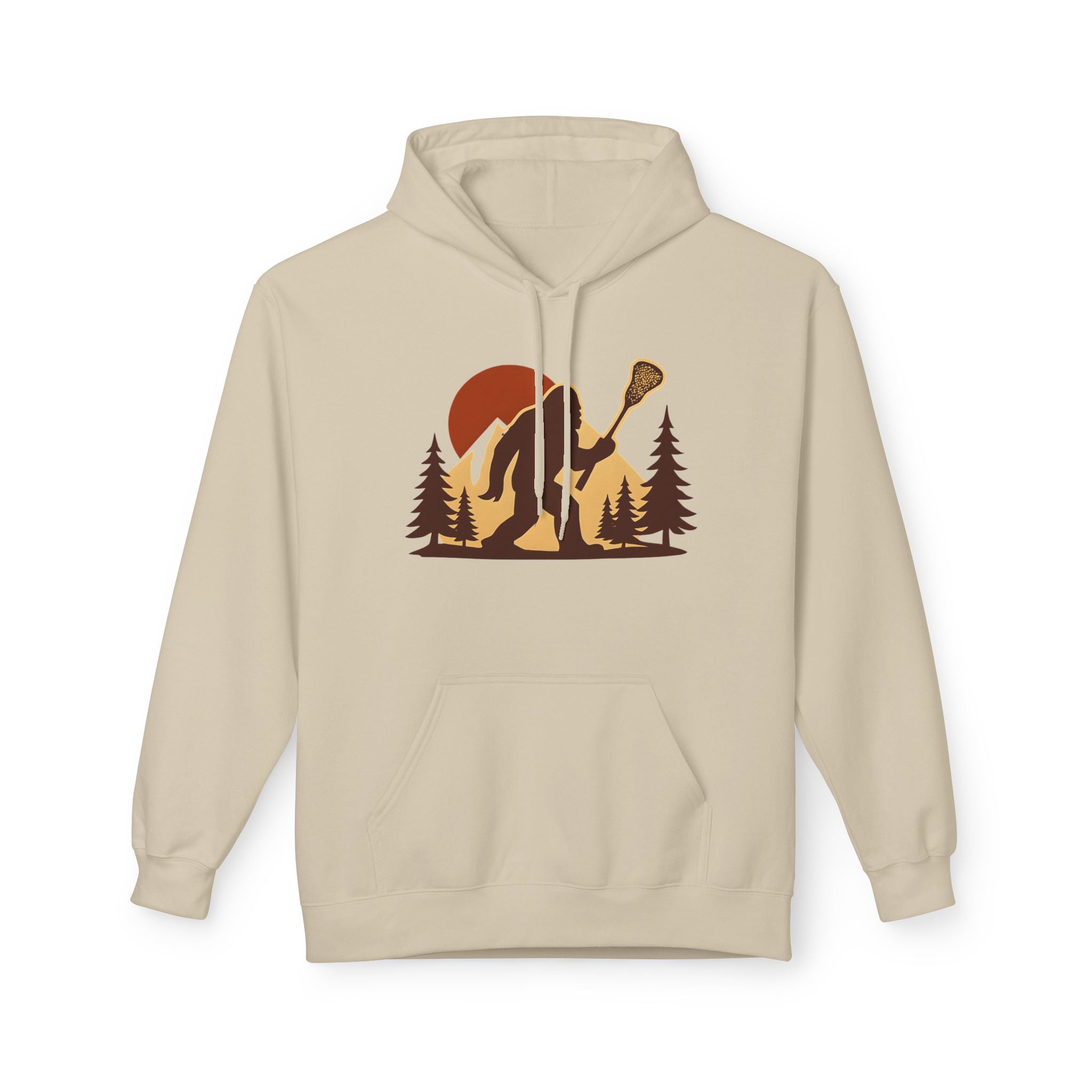 Retro LAXsquatch- Adult Fleece Hoodie