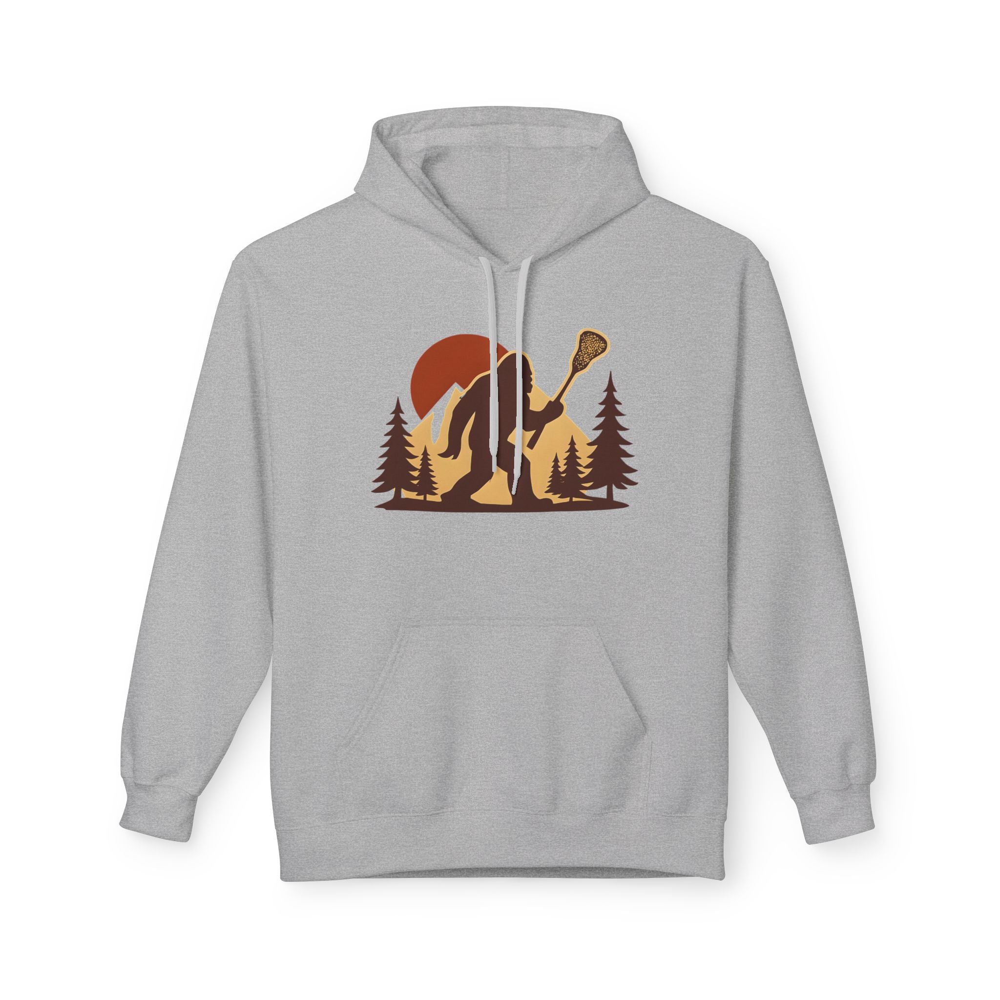 Retro LAXsquatch- Adult Fleece Hoodie
