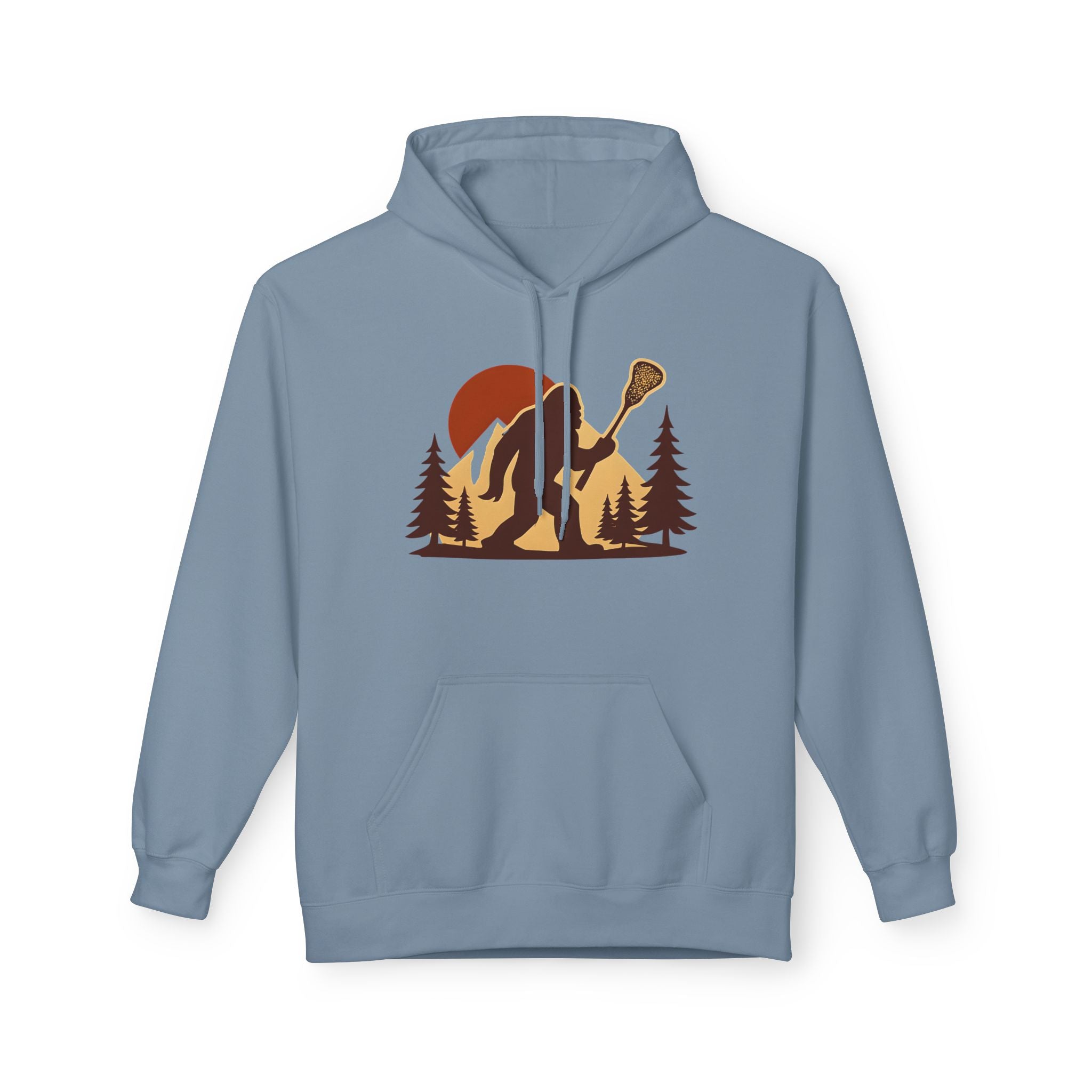 Retro LAXsquatch- Adult Fleece Hoodie