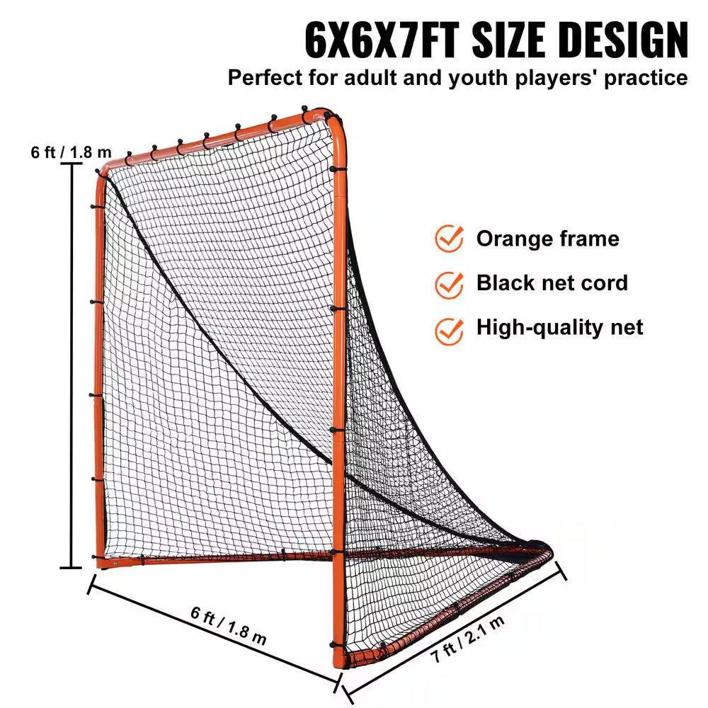 Lacrosse Goal, 6 X 6 In. Lacrosse Net, Folding Portable Backyard Lacrosse Training Equipment, Steel Frame Training Net