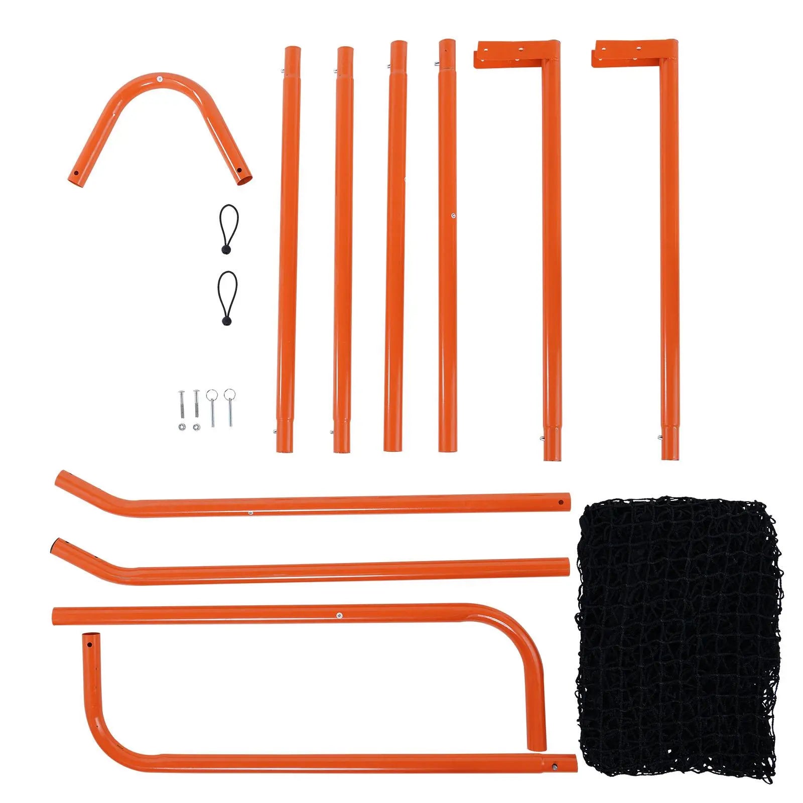 VEVOR Lacrosse Goal, 6' X 6' Lacrosse Net, Folding Portable Backyard Lacrosse Training Equipment, Steel Frame Training Net, Quick & Easy Setup Lacrosse Goal, Perfect for Adult Training, Orange