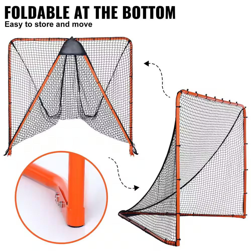 Lacrosse Goal, 6 X 6 In. Lacrosse Net, Folding Portable Backyard Lacrosse Training Equipment, Steel Frame Training Net