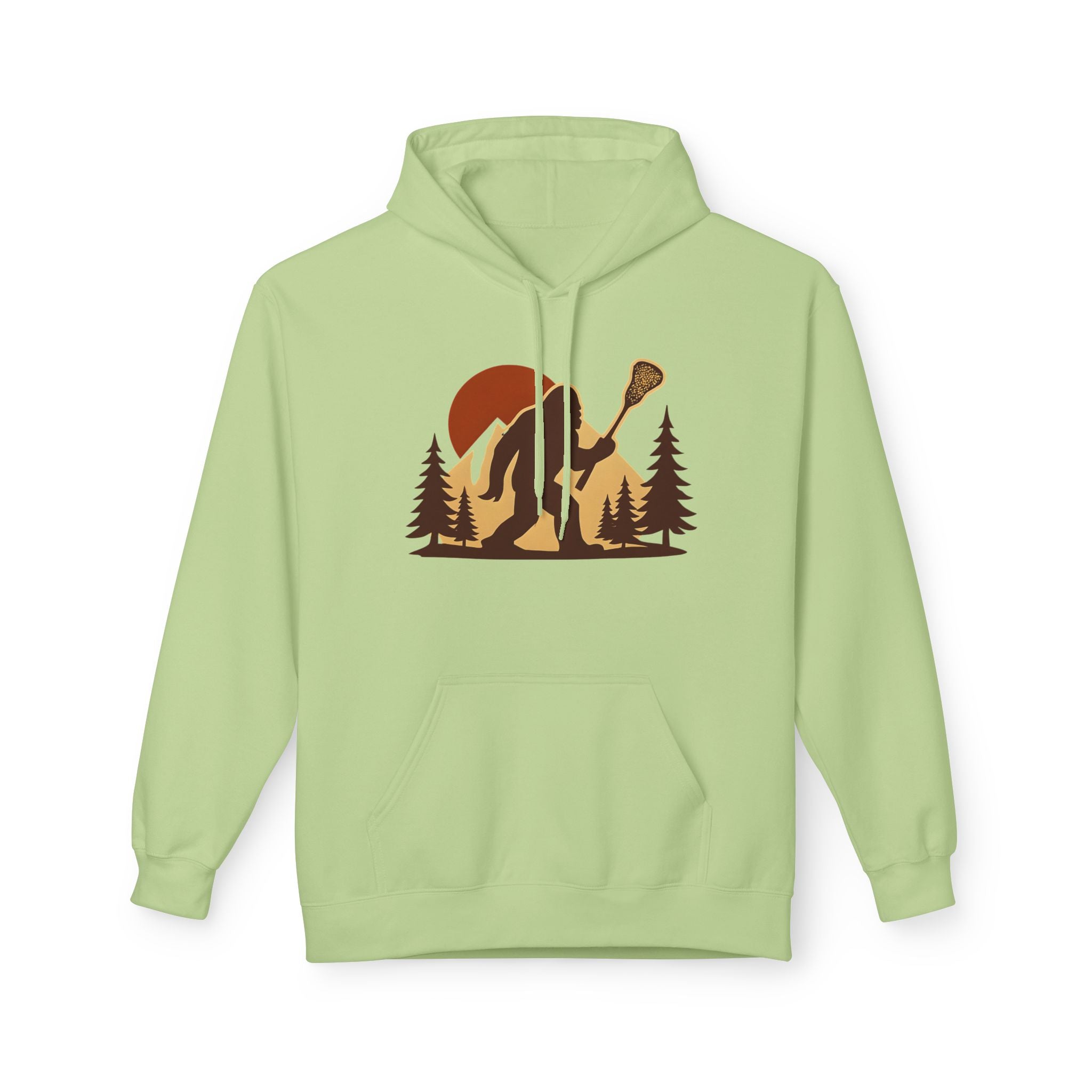 Retro LAXsquatch- Adult Fleece Hoodie