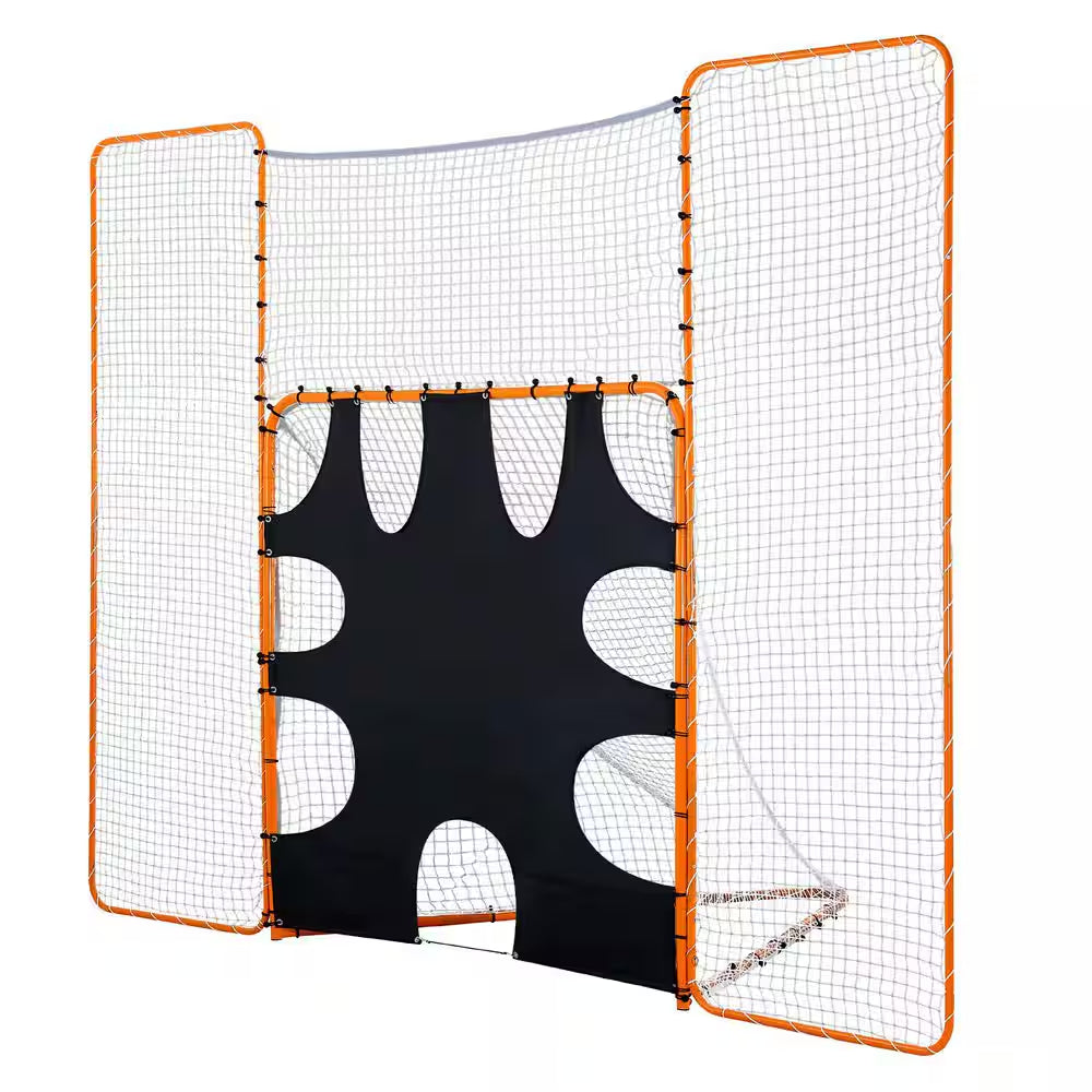 3-In-1 Lacrosse Goal, 12 X 9 Ft. Lacrosse Net with Backstop and Target Quick and Easy Setup Backyard Rebounder Equipment