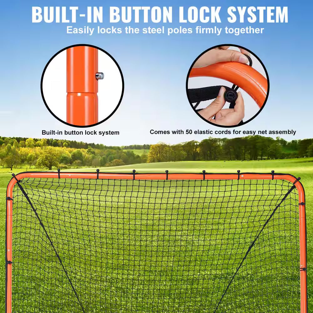 Lacrosse Goal, 6 X 6 In. Lacrosse Net, Folding Portable Backyard Lacrosse Training Equipment, Steel Frame Training Net