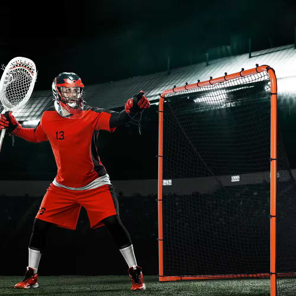 Lacrosse Goal, 6 X 6 In. Lacrosse Net, Folding Portable Backyard Lacrosse Training Equipment, Steel Frame Training Net