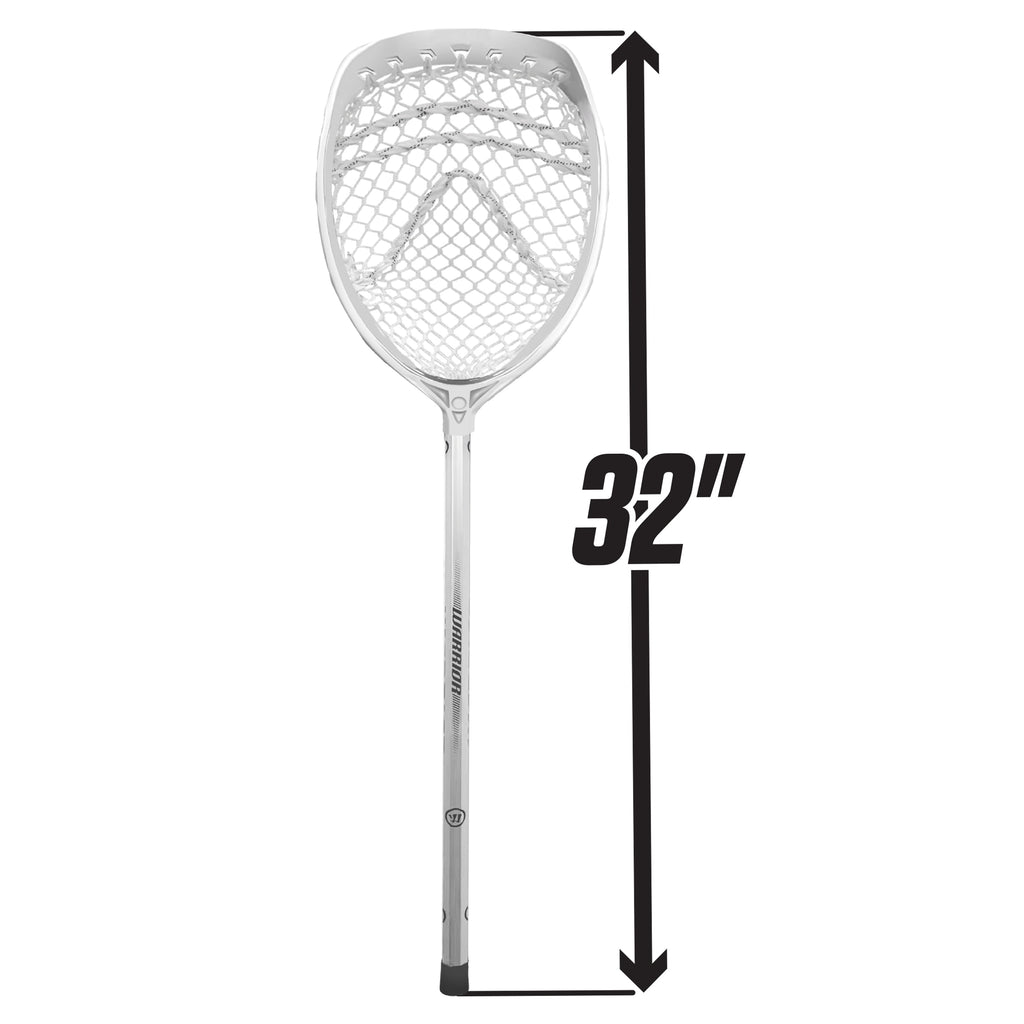 Junior Recreational Aluminum Lacrosse Goalie Stick - All New Silver and White - 32" X 10"