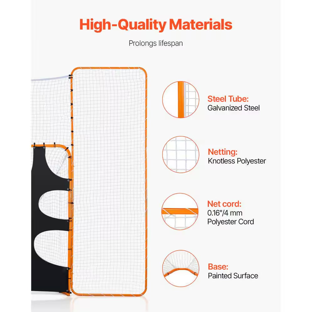 3-In-1 Lacrosse Goal, 12 X 9 Ft. Lacrosse Net with Backstop and Target Quick and Easy Setup Backyard Rebounder Equipment