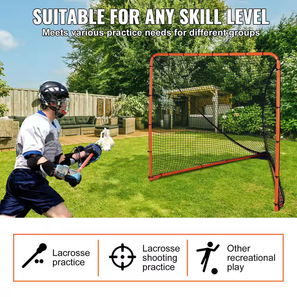 Lacrosse Goal, 6 X 6 In. Lacrosse Net, Folding Portable Backyard Lacrosse Training Equipment, Steel Frame Training Net