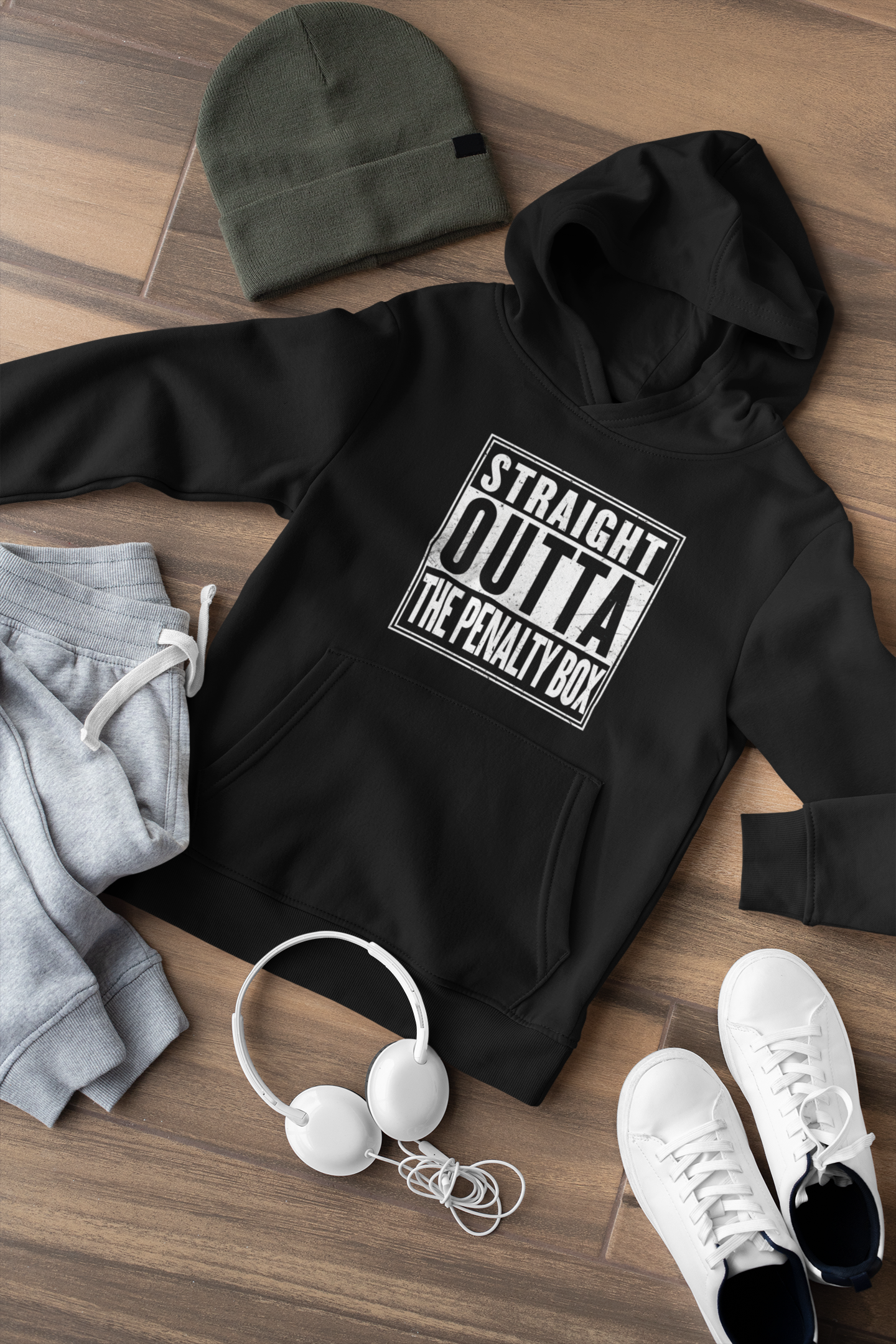 Straight Outta The Penalty  Box Youth Fleece Hoodie
